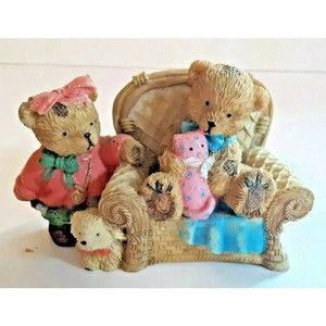 Brother Bear Sister Bear Pink Kitty Vintage Chachki Knick Knack Pup Animals
